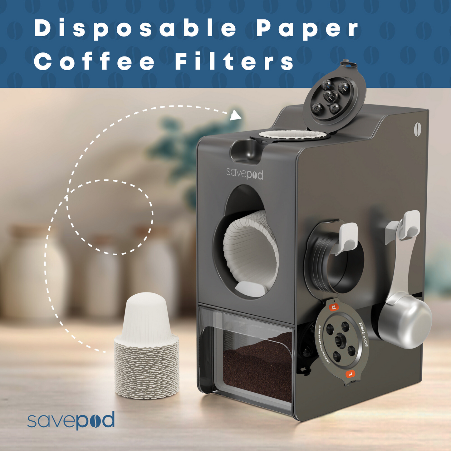 Savepod® Disposable Coffee Filters - 100% Compostable