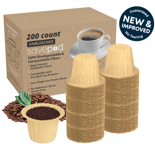 Savepod® Tear-Proof Coffee Filters - New & Improved - 100% Compostable