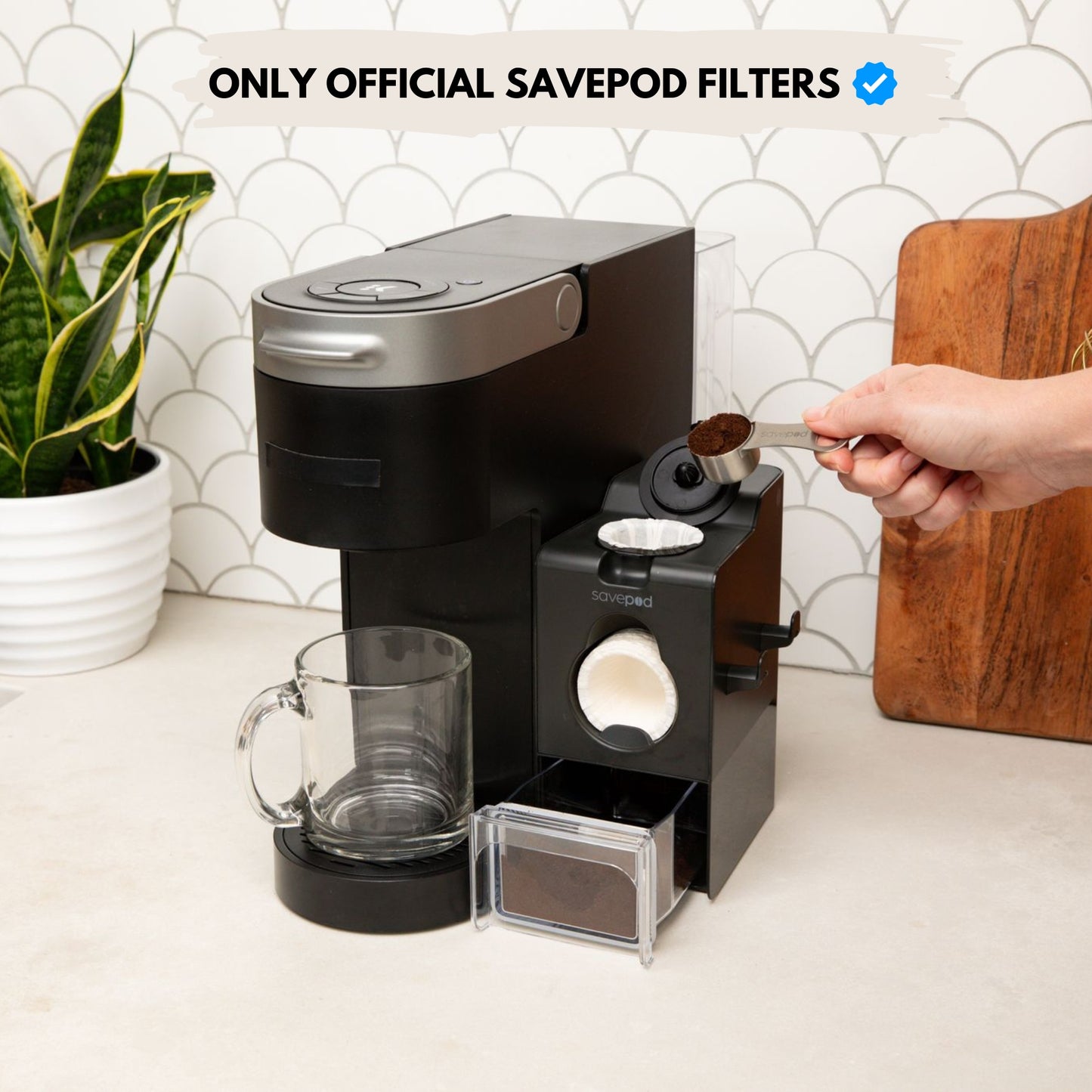 Savepod® Disposable Coffee Filters - Only Genuine Filters Made Exclusively for Savepod - 100% Compostable