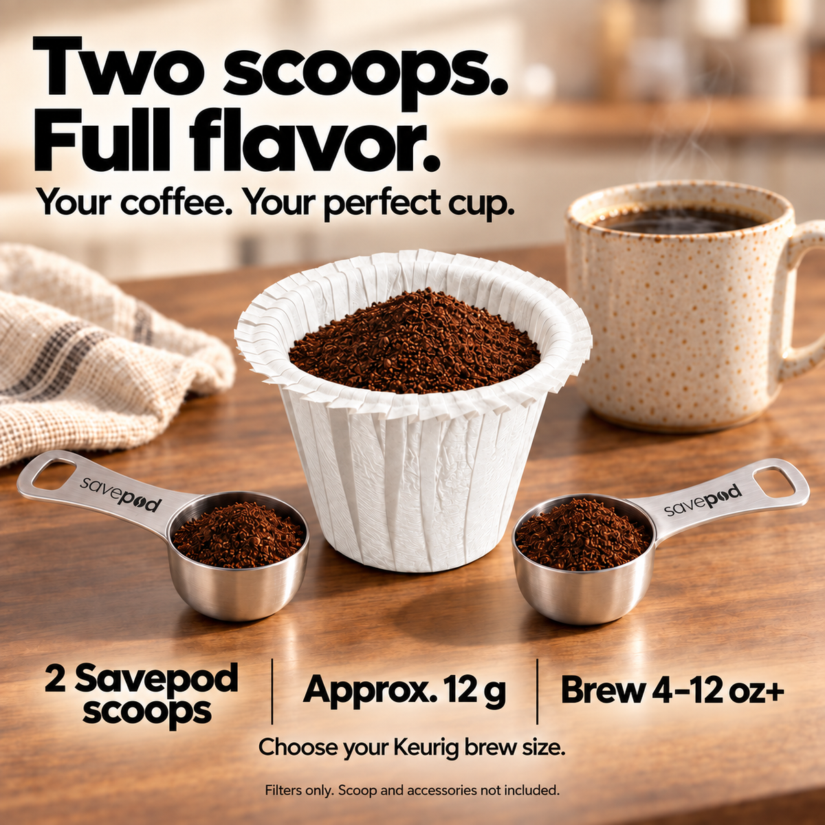 Savepod® Tear-Proof Coffee Filters -  White - New & Improved - 100% Compostable
