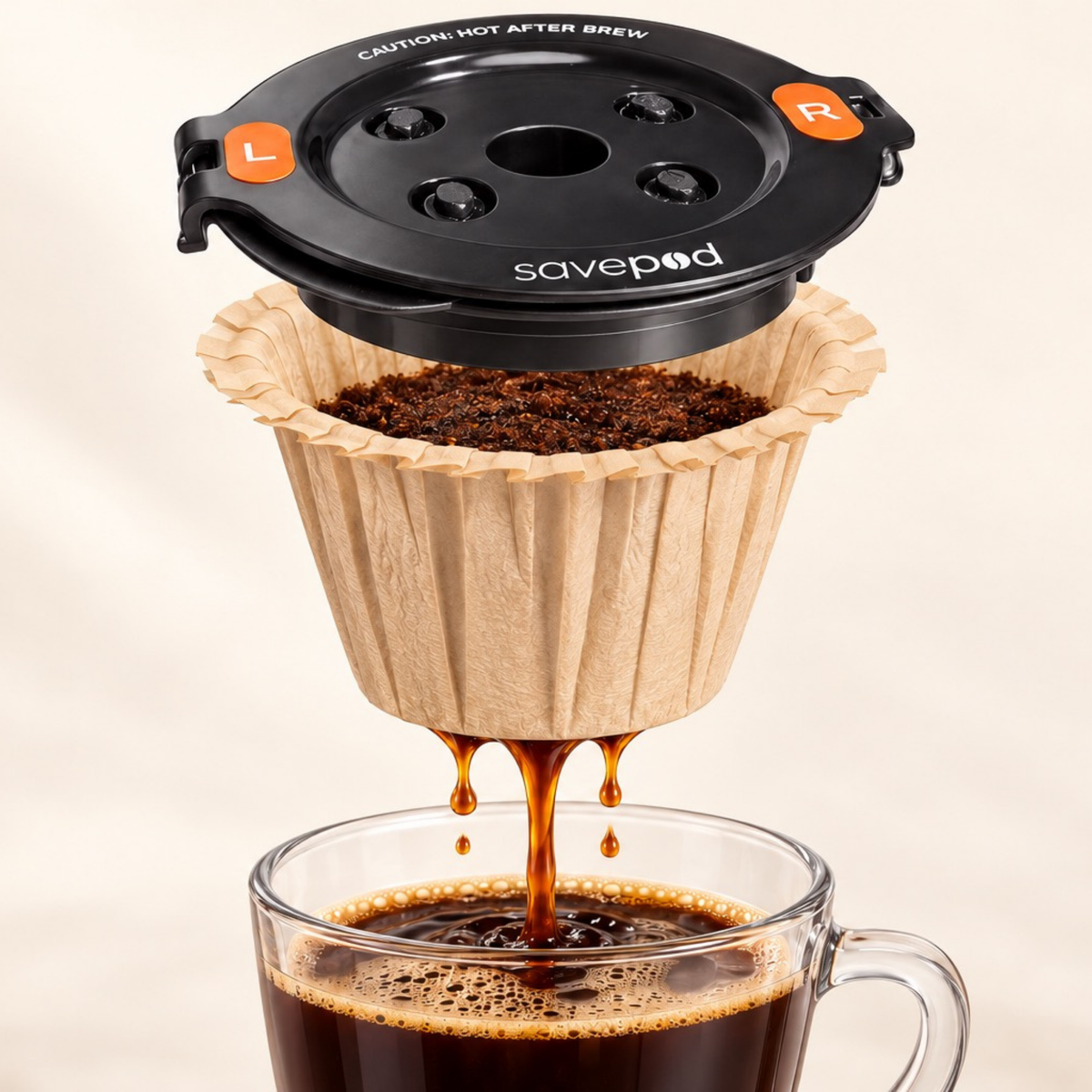 Savepod® Tear-Proof Coffee Filters -  White - New & Improved - 100% Compostable