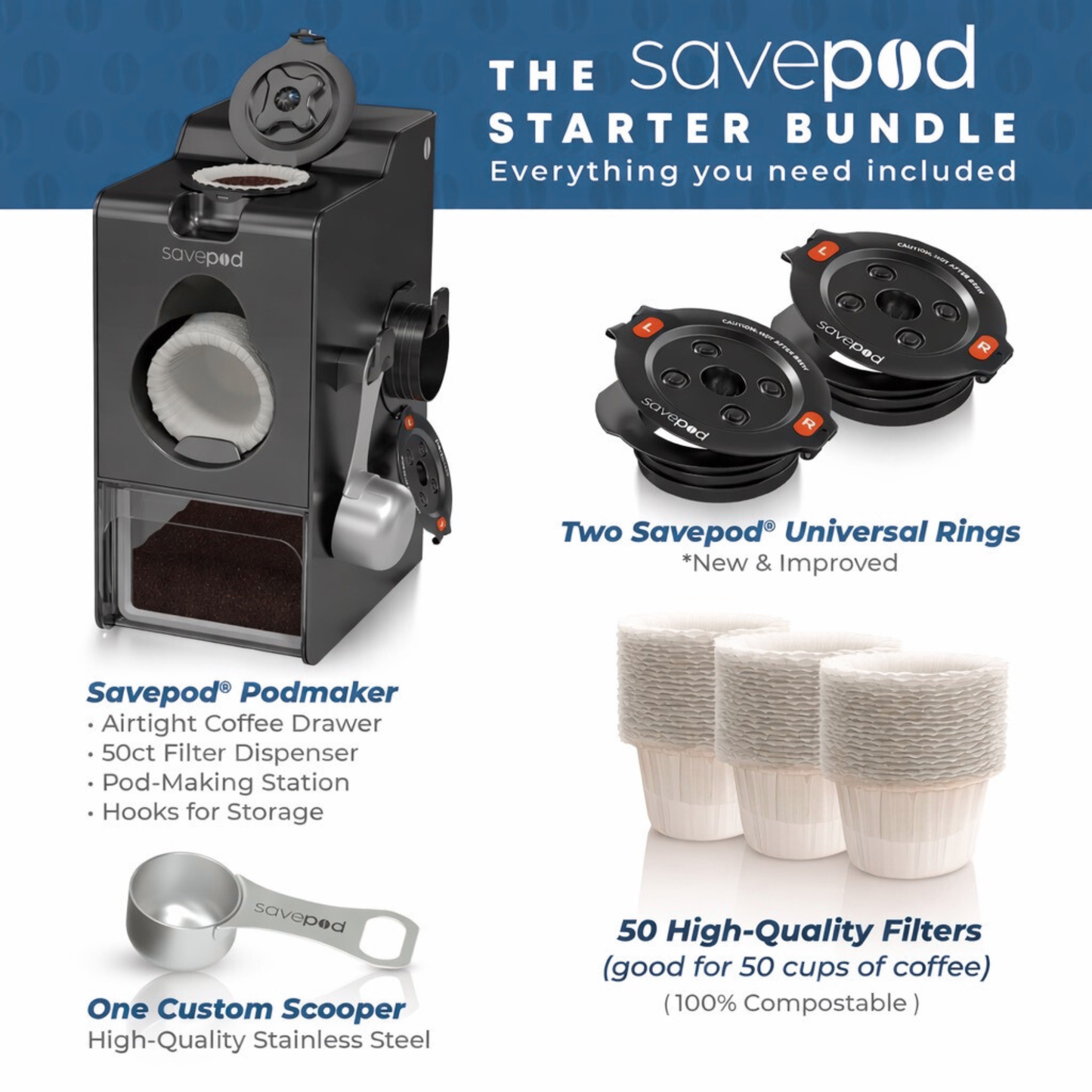Savepod® PodMaker Starter Kit Bundle With Filter Replacement Guarantee*